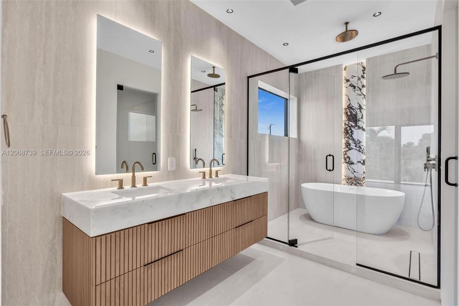 Furnished interior view inside a new home in , Miami (Image 14).