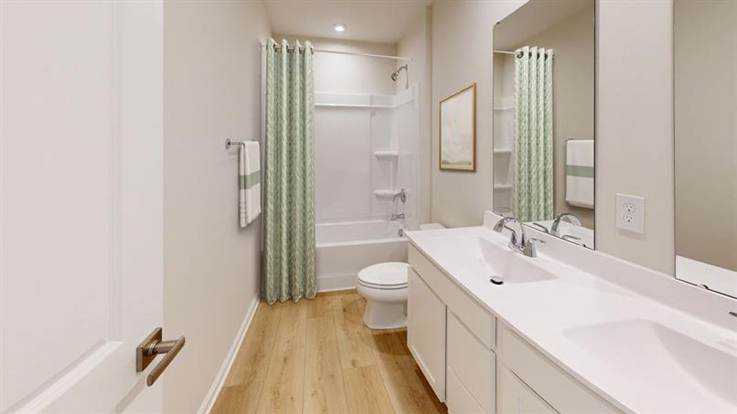 Representative furnished interior of a home built from the Woodford by Ryan Homes in Harpers Glen Single Family, Wendell (Image 10).