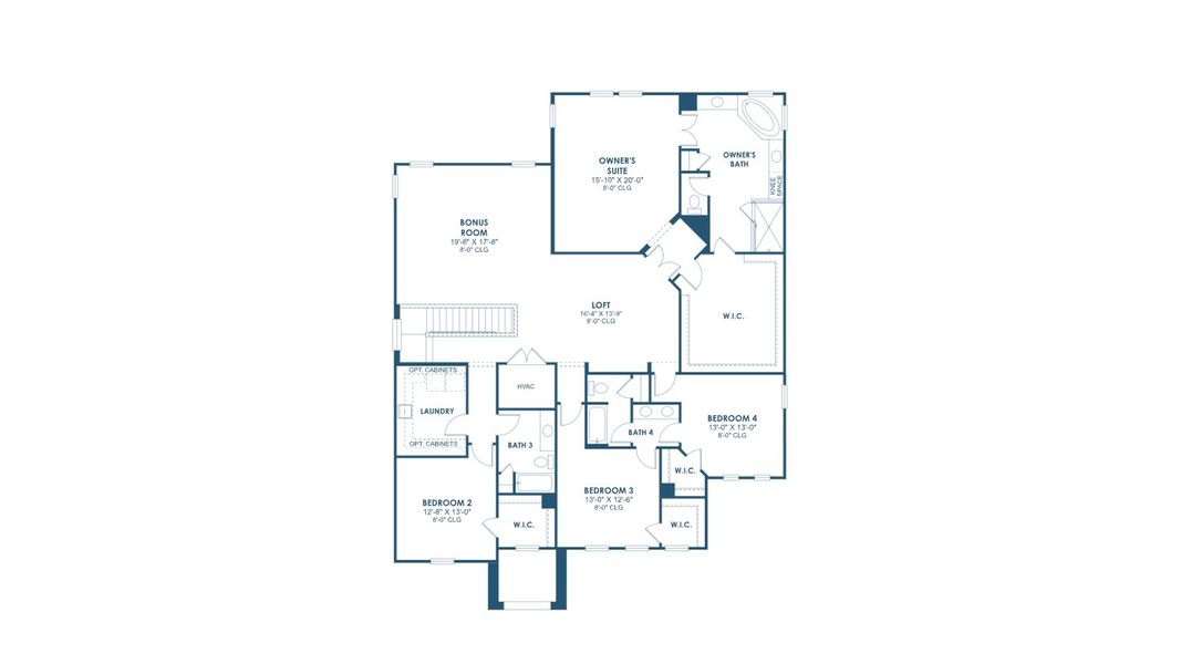 2D floor plan layout for the Westshore II by Homes by WestBay in Pasadena Woods, Dade City, FL (Image 4).
