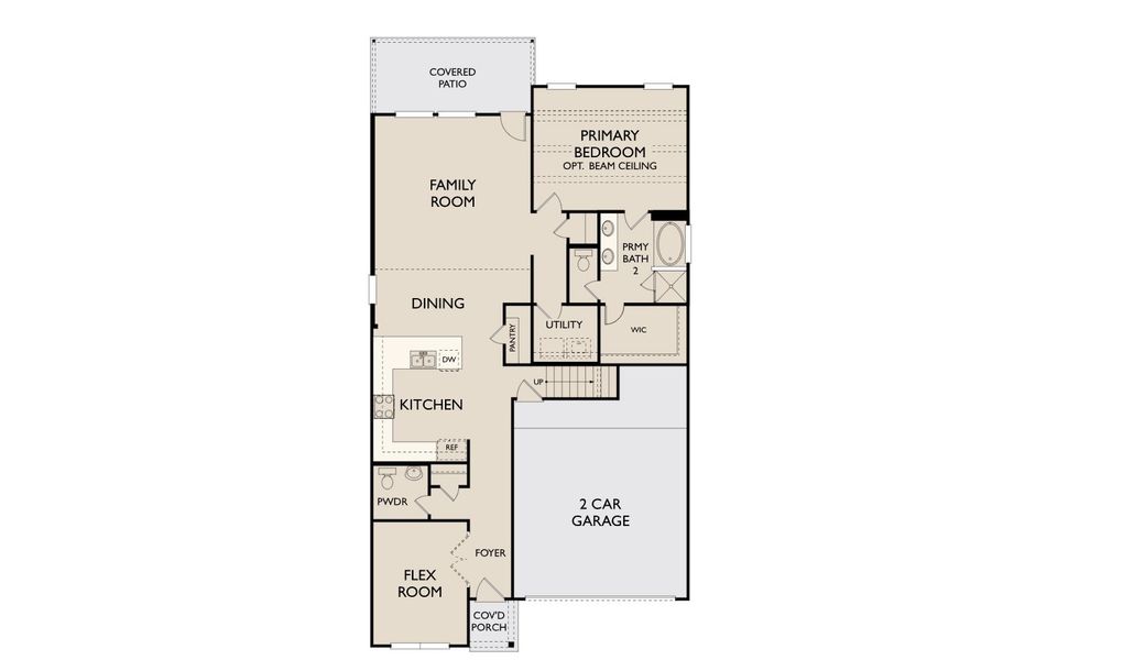 2D floor plan layout for the Austin by Ashton Woods in Blue Heron Estates, Mont Belvieu, TX (Image 3).