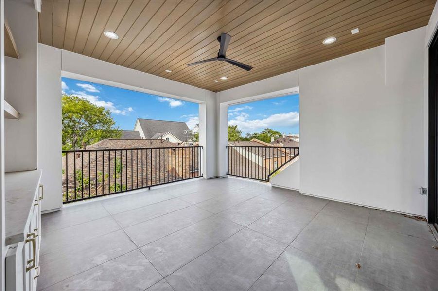 Large Private Balcony Pre-Wired for Fireplace on 3rd Floor