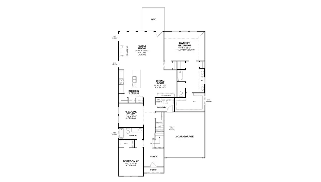 2D floor plan layout of this home in Chaparral Park, Oak Point, TX (Image 5).