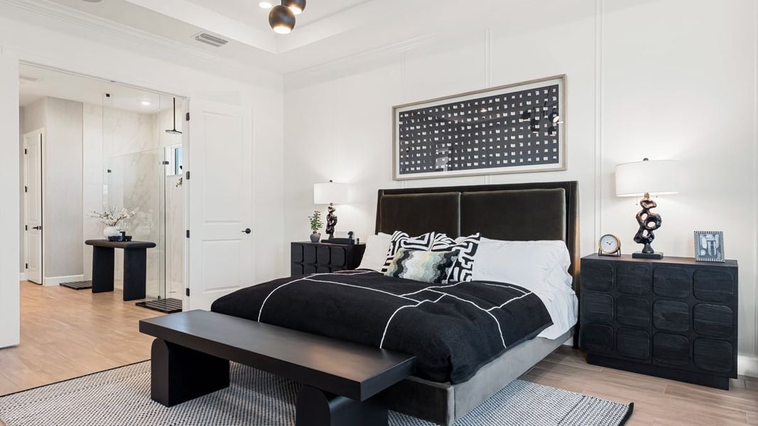 Furnished interior view inside a new home in Esplanade Lake Club, Fort Myers (Image 20).