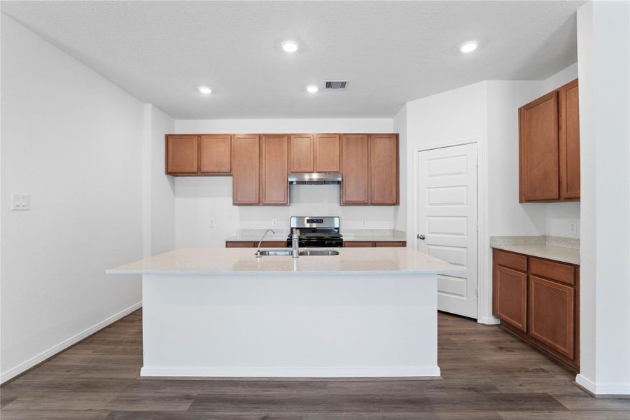 This spacious kitchen has it all—ample storage, generous counter space, and a layout that truly makes it the heart of the home.