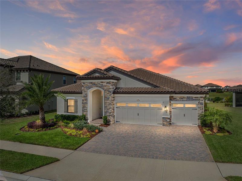 Front exterior of a new home in Mirada, San Antonio, FL, highlighting curb appeal (Image 1). Front exterior of a new home in Mirada, San Antonio, FL, highlighting curb appeal (Image 1).