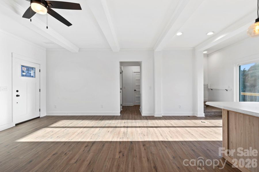 Looking towards the Primary Suite & Powder Bathroom