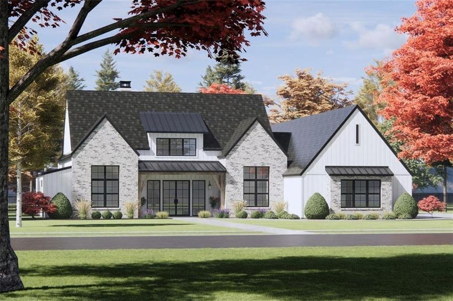 Front exterior of a new home in , Acworth, GA, highlighting curb appeal (Image 16).