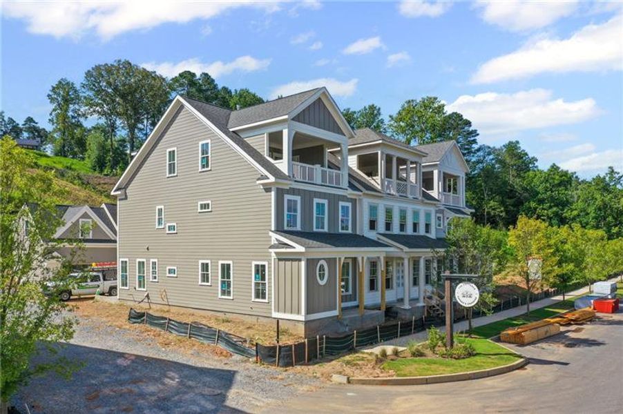 Front exterior of a new home in , Ball Ground, GA, highlighting curb appeal (Image 32). Front exterior of a new home in , Ball Ground, GA, highlighting curb appeal (Image 32).