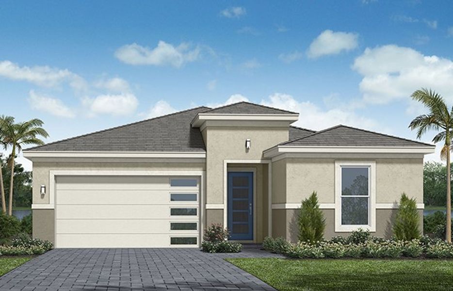 Representative exterior photo of a completed home built from the Hibiscus by Minto Communities in Westlake, Loxahatchee, FL (Image 11). Representative exterior photo of a completed home built from the Hibiscus by Minto Communities in Westlake, Loxahatchee, FL (Image 11).