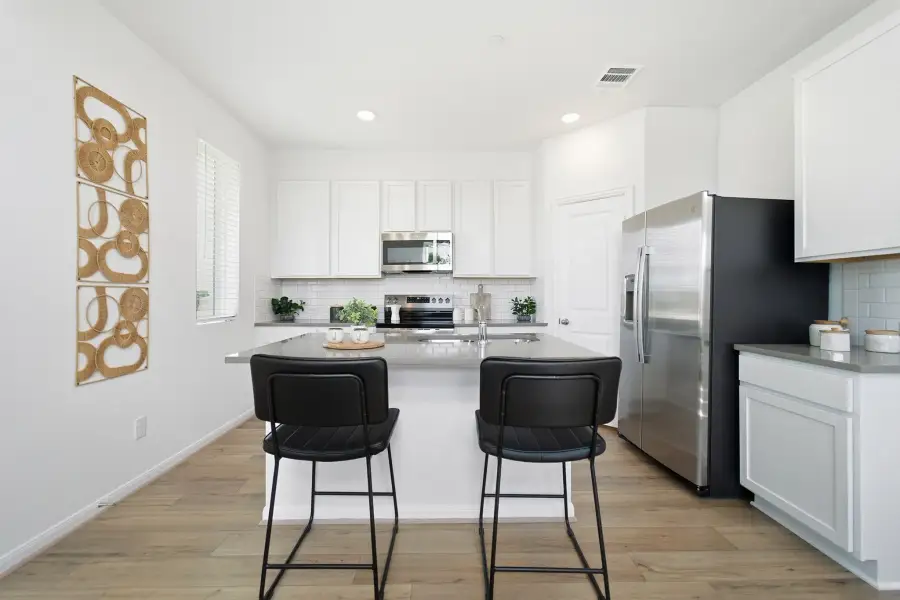 Furnished interior view inside a new home in Municipal Drive Townhomes, Leander (Image 10). Furnished interior view inside a new home in Municipal Drive Townhomes, Leander (Image 10).
