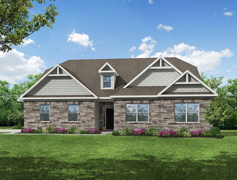 Representative exterior photo of a completed home built from the Alexandria by Eastwood Homes in Twin Creek Forsyth, Kernersville, NC (Image 6).