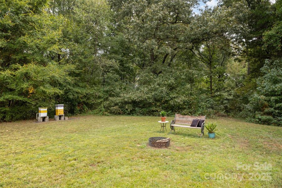 Fire pit and sitting area