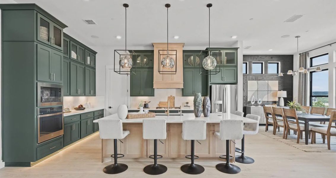 Representative furnished interior of a home built from the Stetson by Chesmar Homes in Sweetwater, Austin (Image 8).
