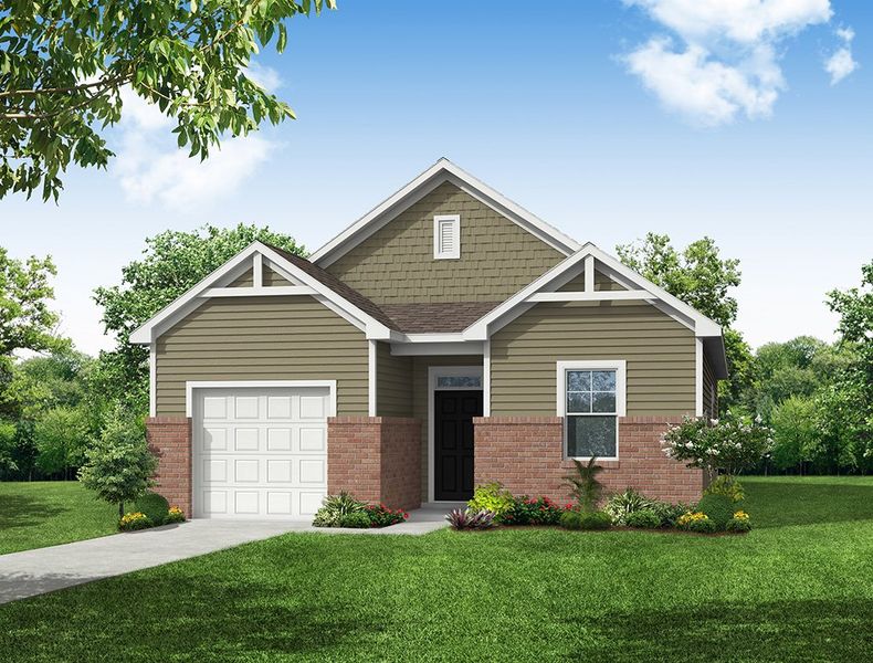 Representative exterior photo of a completed home built from the Burton by Eastwood Homes in Caldwell Forest, Charlotte, NC (Image 6).