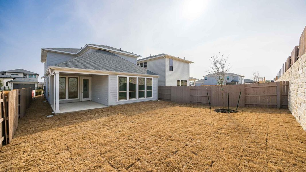 Exterior details and patio area of a home in Easton Park, Austin (Image 3).