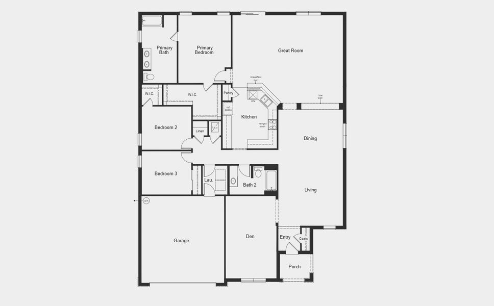 2D floor plan layout for the Plan 2668 by KB Home in Chelsea Square, Eustis, FL (Image 3).
