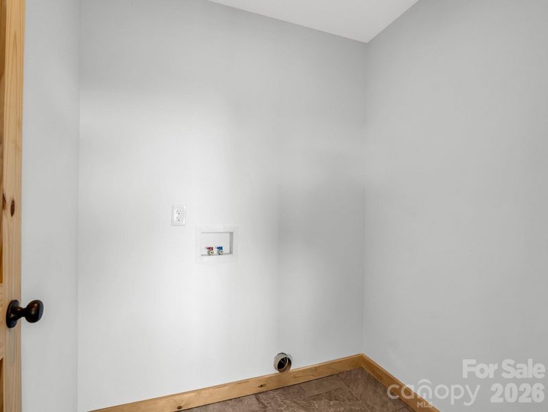 Laundry room with hookup in-place