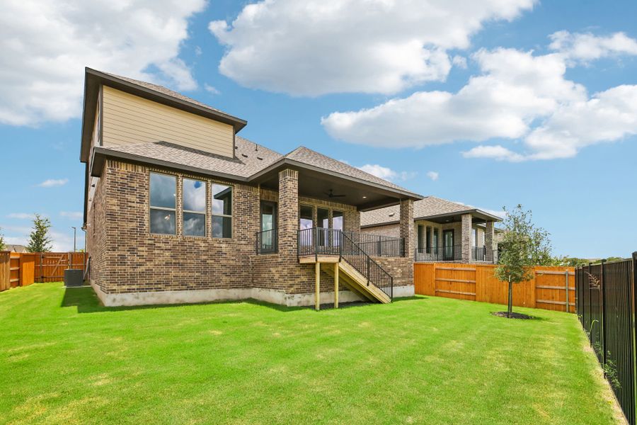 Exterior details and patio area of a home in 6 Creeks, Kyle (Image 3).