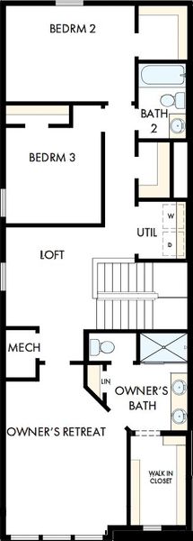 2D floor plan layout of this home in Preserve at The Cays – The Harbor Series, Daytona Beach, FL (Image 3).