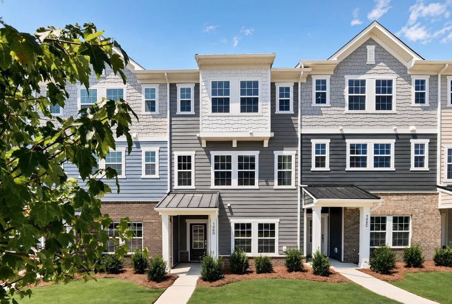 Front exterior of a new home in Norman Station, Mooresville, NC, highlighting curb appeal (Image 1). Front exterior of a new home in Norman Station, Mooresville, NC, highlighting curb appeal (Image 1).