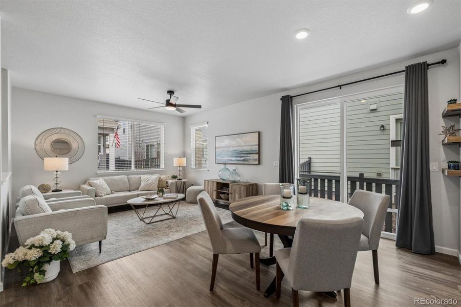 Ceiling fans with lights in the living room and all bedrooms