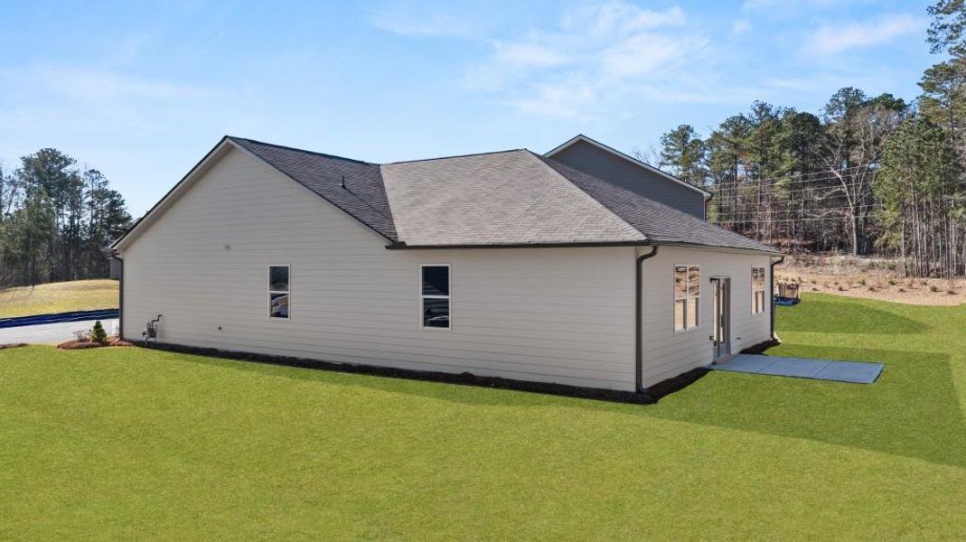 Exterior details and patio area of a home in Northwoods at Mirror Lake, Villa Rica (Image 22).