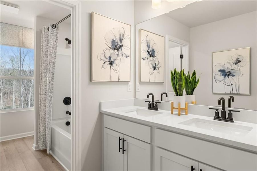Furnished interior view inside a new home in The Bluffs, Canton (Image 42).