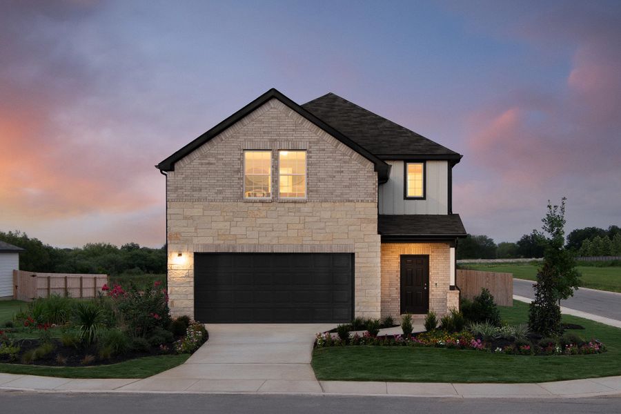 Representative exterior photo of a completed home built from the Granbury by Ashton Woods in Hennersby Hollow, San Antonio, TX (Image 1). Representative exterior photo of a completed home built from the Granbury by Ashton Woods in Hennersby Hollow, San Antonio, TX (Image 1).