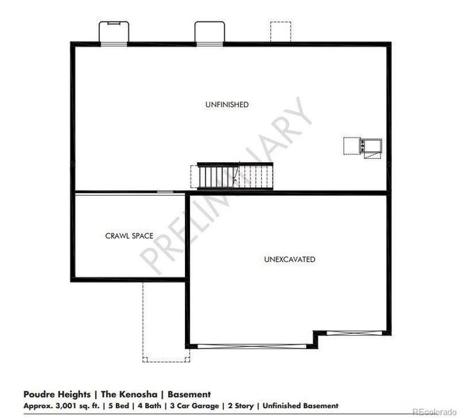 2D floor plan layout of this home in Poudre Heights: The Alpine Collection, Windsor, CO (Image 4).