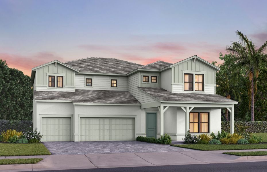 Representative exterior photo of a completed home built from the Roseland by DiVosta in Amara, Lake Worth, FL (Image 19).