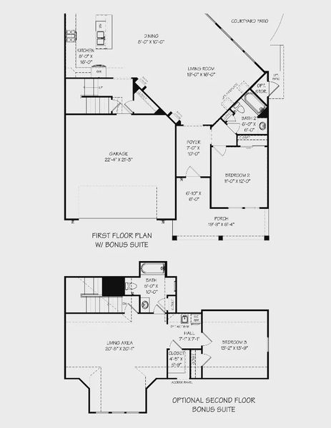2D floor plan layout of this home in Courtyards by Carrell, Ocean Isle Beach, NC (Image 24). 2D floor plan layout of this home in Courtyards by Carrell, Ocean Isle Beach, NC (Image 24).