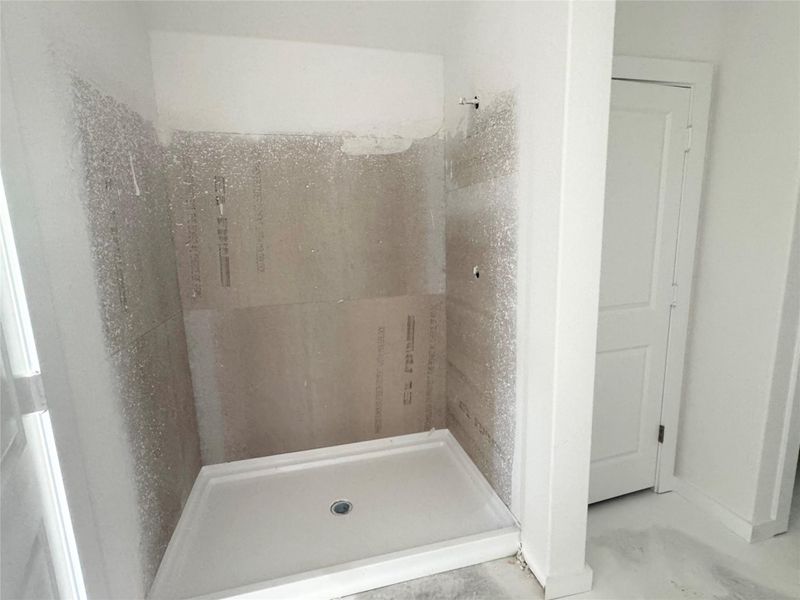 Bathroom with a stall shower Bathroom with a stall shower