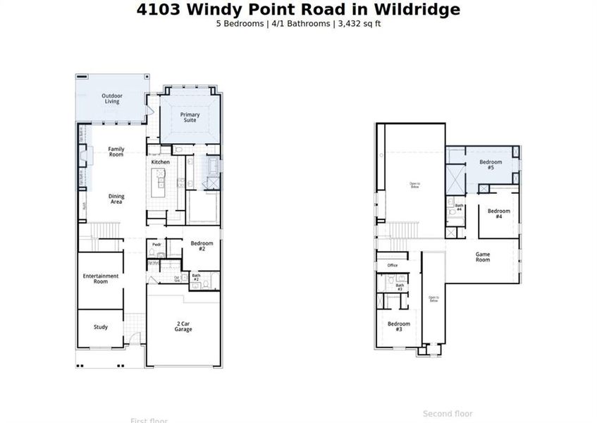 2D floor plan layout of this home in Wildridge, Oak Point, TX (Image 3).