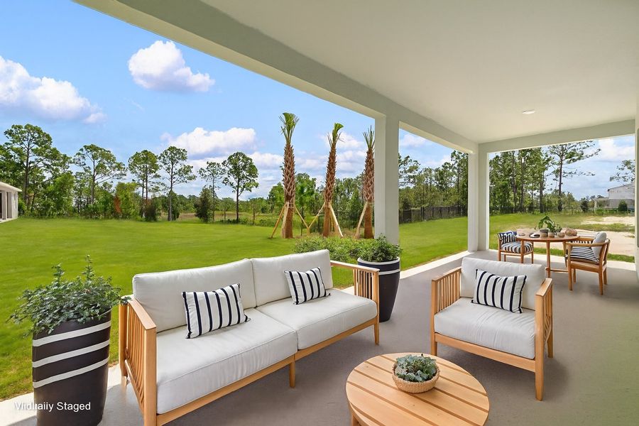 Exterior details and patio area of a home in Trinity Gardens, Deland (Image 2). Exterior details and patio area of a home in Trinity Gardens, Deland (Image 2).