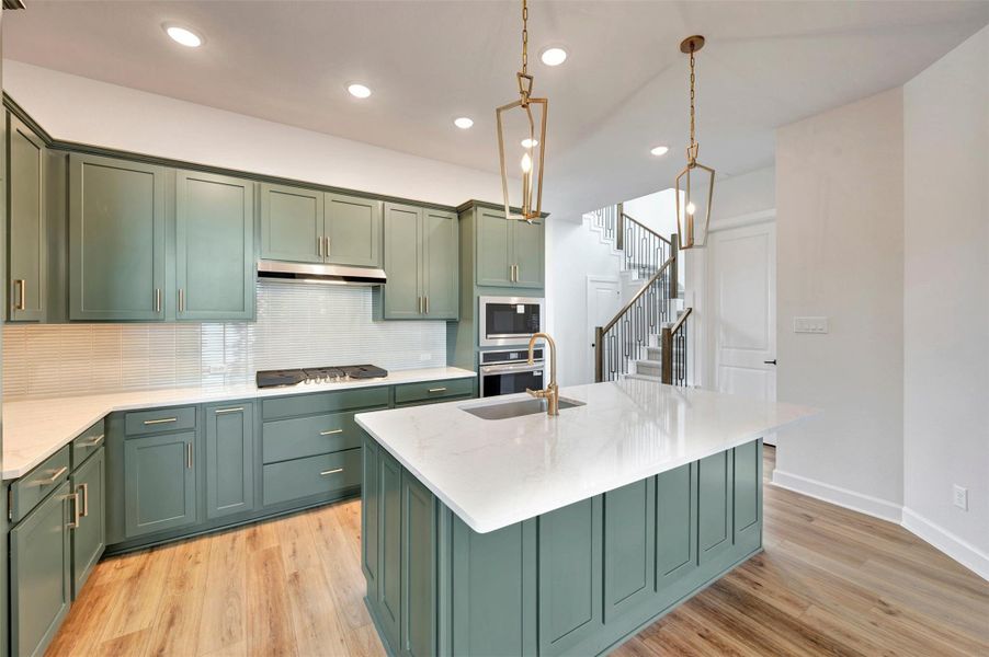 Furnished interior view inside a new home in Sienna - Landmark Row Collection, Missouri City (Image 11).
