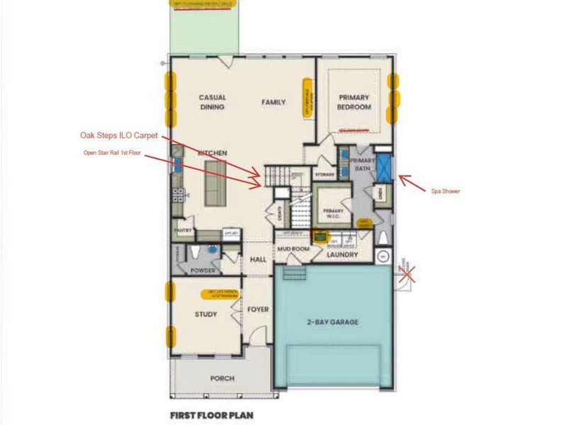 2D floor plan layout of this home in Sage on North Main, Wake Forest, NC (Image 5).