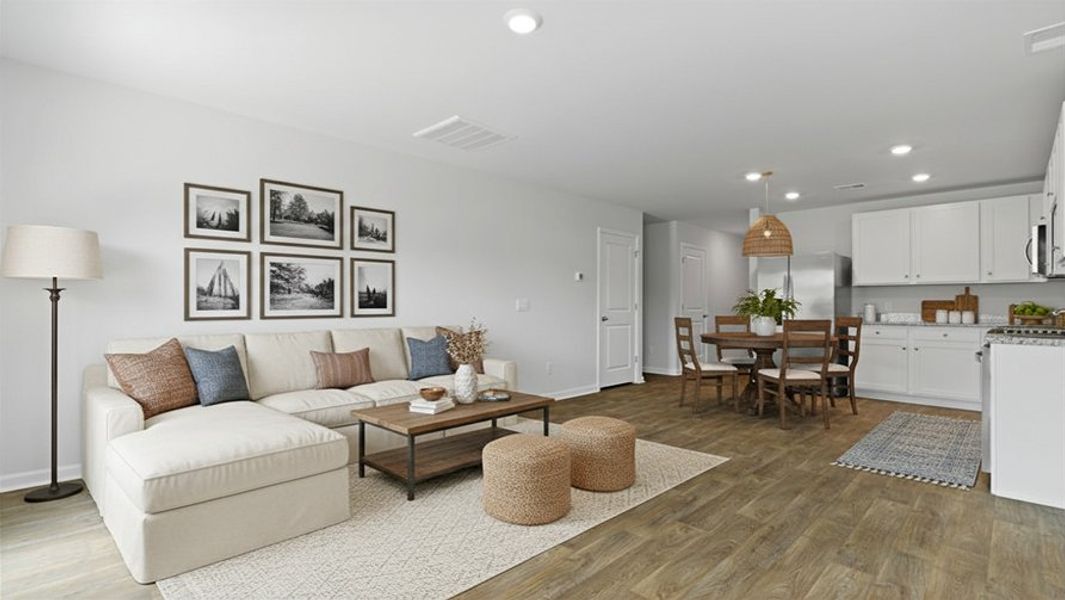 Furnished interior view inside a new home in Center Pointe, Santee (Image 2).