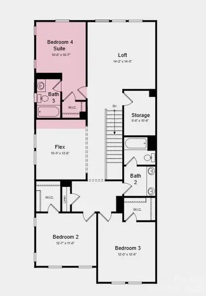 Additional Highlights Include: Ledge at primary shower, laminate flooring extension at 1st floor, trash roll out, upgraded cabinet hardware, quick tread and painted risers at 1st to 2nd floor, and upgraded vent microwave hood.
