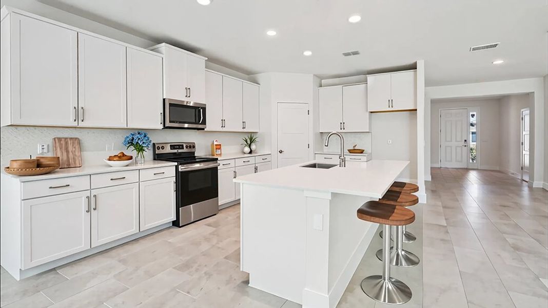 Representative furnished interior of a home built from the Hawthorne by D.R. Horton in Buchanan Trails, Newberry (Image 6).