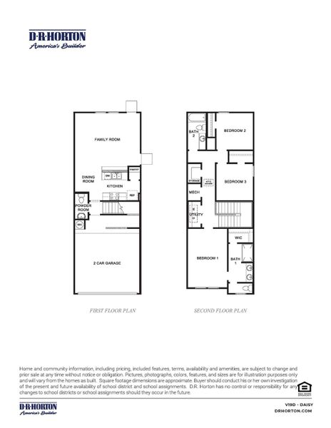 2D floor plan layout for the DAISY by D.R. Horton in Highland Court, Houston, TX (Image 2). 2D floor plan layout for the DAISY by D.R. Horton in Highland Court, Houston, TX (Image 2).