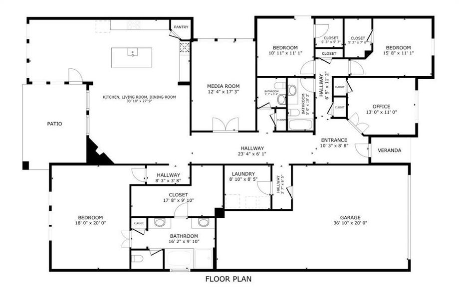 2D floor plan layout of this home in Reunion, Rhome, TX (Image 5).