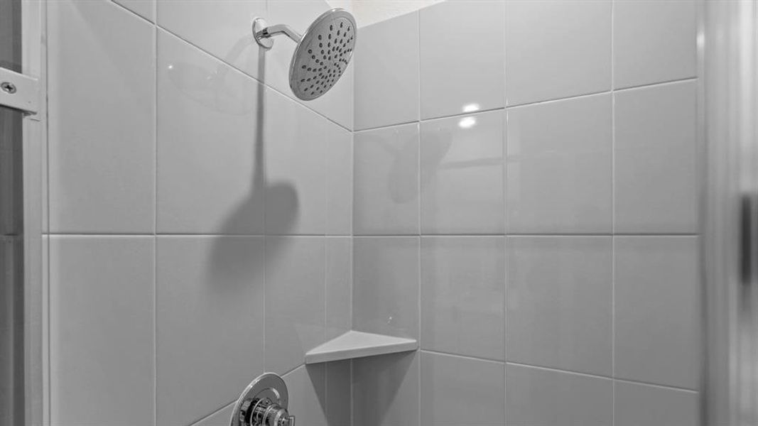 Bathroom view of tiled shower Bathroom view of tiled shower