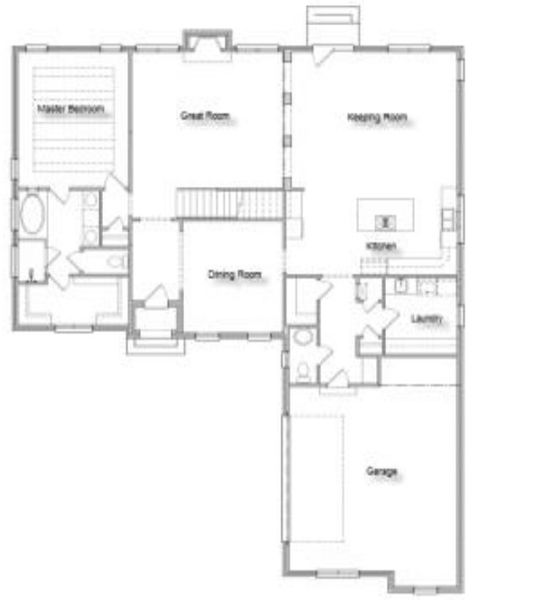 2D floor plan layout for the Keene's Point by Sentinel Builders, Inc. in Copperstone At Choto, Knoxville, TN (Image 1).