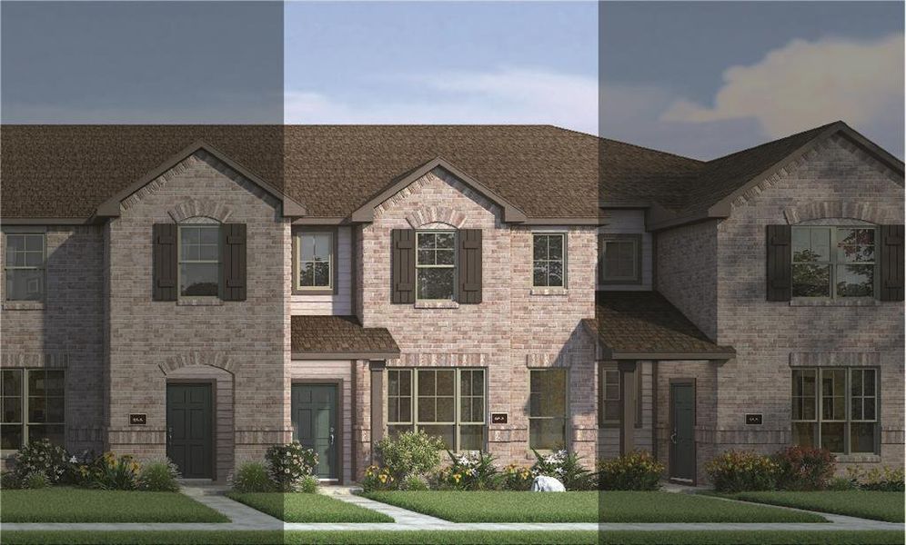 Crockett with Elevation 6A Brick Exterior 2023 Townhomes