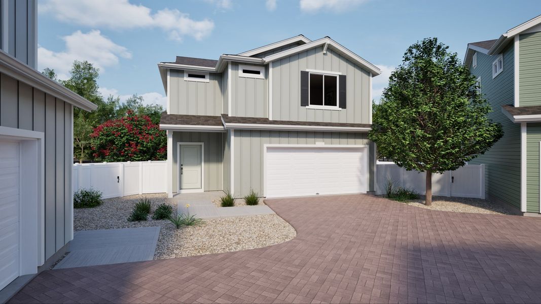 Representative exterior photo of a completed home built from the Percheron by Oakwood Homes Co in Reunion, Commerce City, CO (Image 1). Representative exterior photo of a completed home built from the Percheron by Oakwood Homes Co in Reunion, Commerce City, CO (Image 1).
