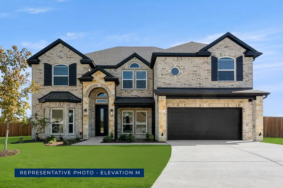 Representative exterior photo of a completed home built from the Hillcrest 2F (w/Media) by First Texas Homes in Cambridge Estates, Prosper, TX (Image 20).