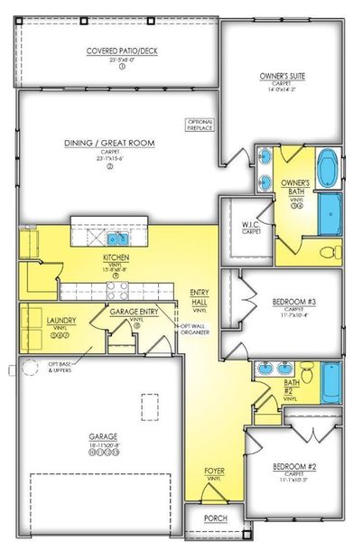 2D floor plan layout of this home in Edgefield, Loris, SC (Image 4).