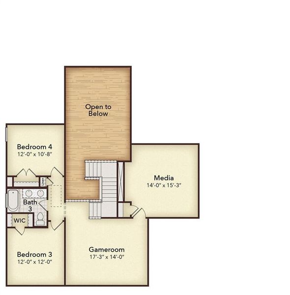 2D floor plan layout of this home in Westside Preserve, Midlothian, TX (Image 6).