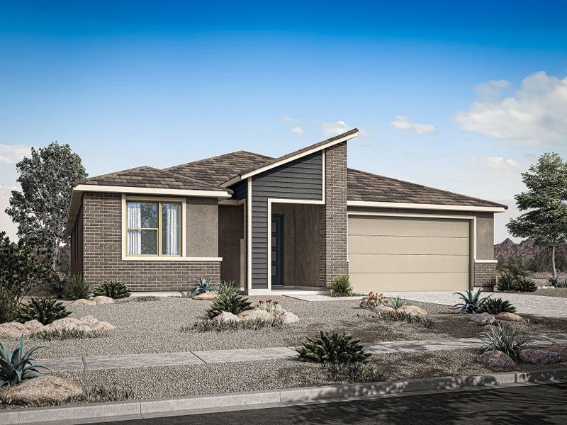 Representative exterior photo of a completed home built from the Harbor by Mattamy Homes in Bella Vista Farms, Queen Creek, AZ (Image 21).