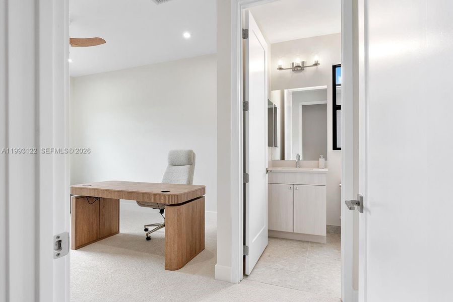Furnished interior view inside a new home in Solana Bay at Avenir, Palm Beach Gardens (Image 42).